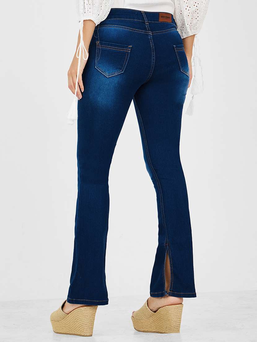 women solid high rise bootcut jeans - 22402655 -  Standard Image - 2