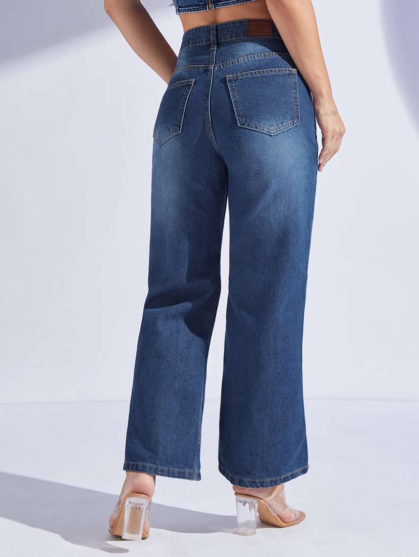 women solid high rise bootcut jeans - 22402656 -  Standard Image - 2