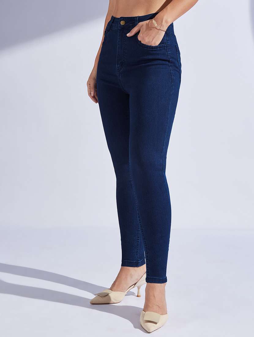 women solid high rise skinny jeans - 22402666 -  Standard Image - 2