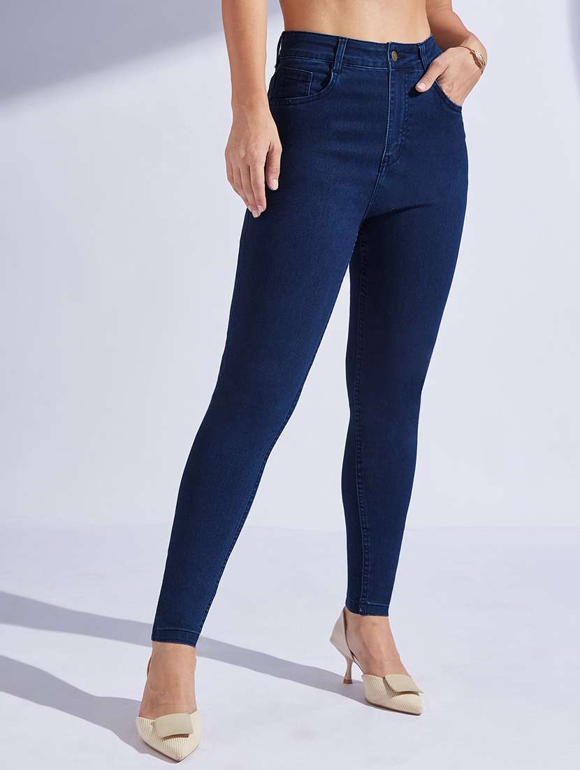 Women Solid High Rise Skinny Jeans - 22402669 -  Standard Image - 2