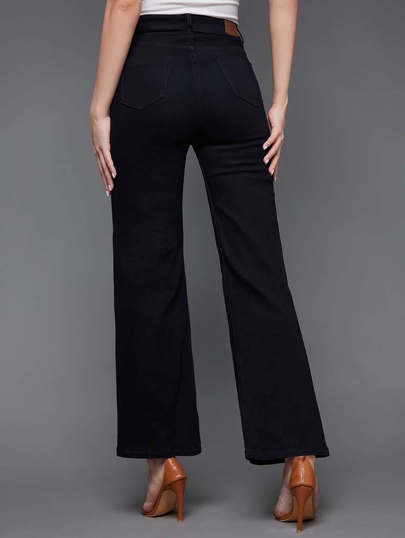 women solid high rise wide leg jeans - 22402697 -  Standard Image - 2