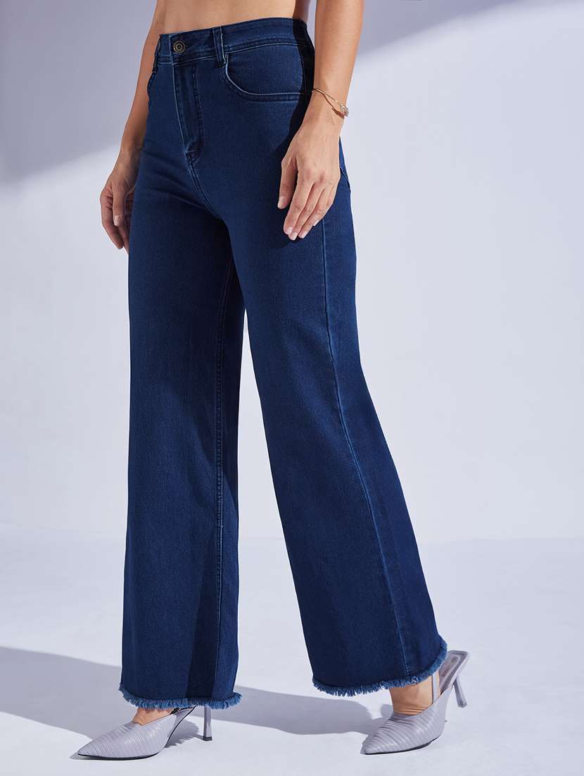 women solid high rise wide leg jeans - 22402703 -  Standard Image - 2