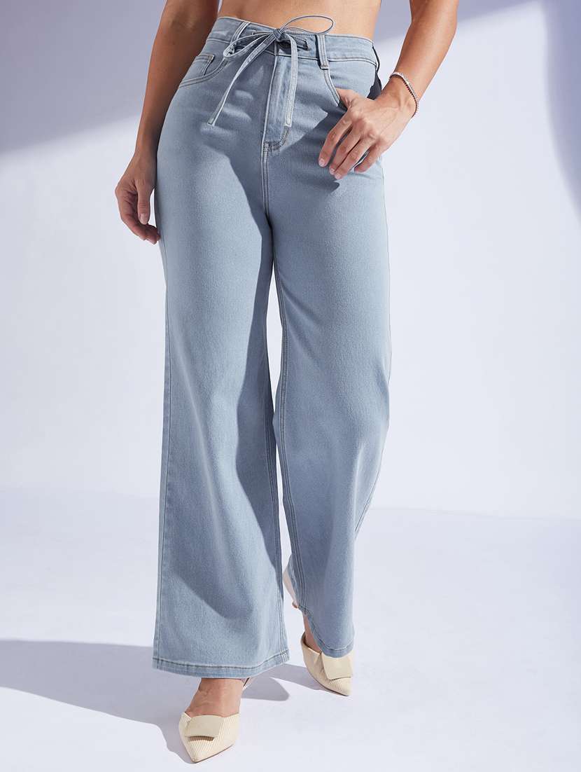 women solid high rise wide leg jeans - 22402736 -  Standard Image - 2