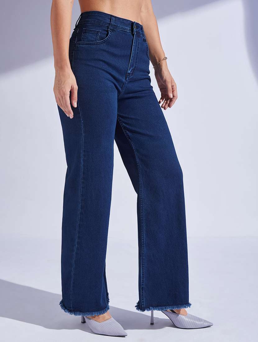 women solid high rise wide leg jeans - 22402757 -  Standard Image - 2