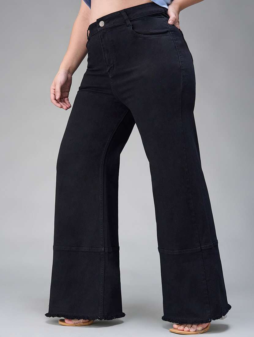 women solid high rise wide leg jeans - 22402779 -  Standard Image - 2