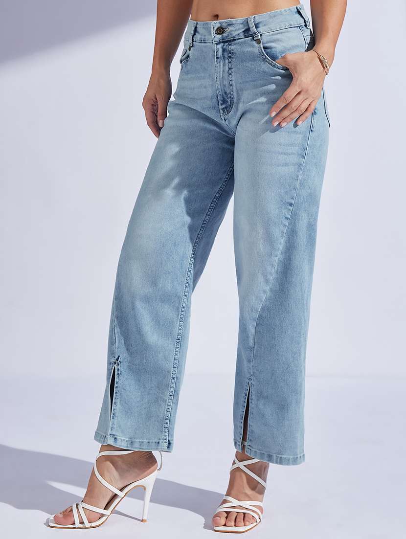 women solid mid rise straight jeans - 22402787 -  Standard Image - 2