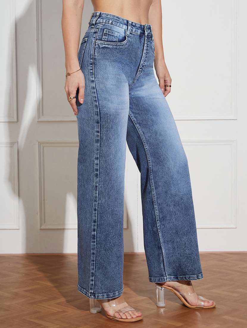 women solid high rise wide leg jeans - 22402792 -  Standard Image - 2