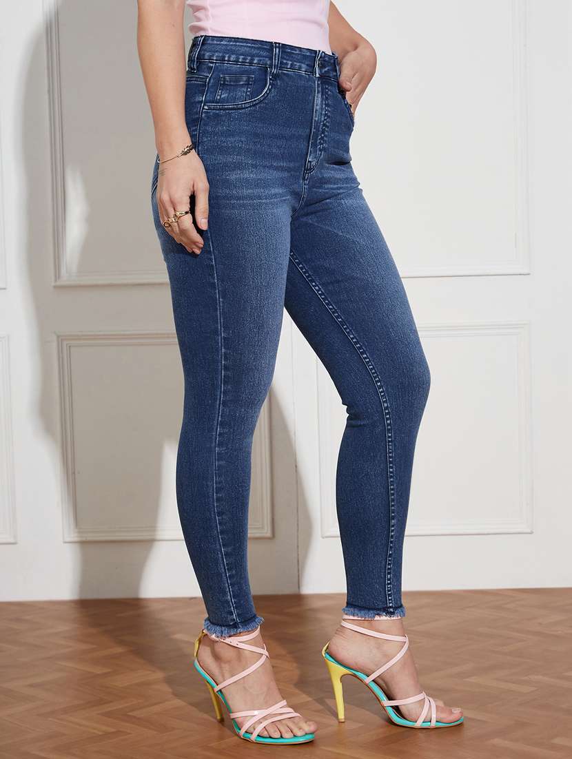 women solid high rise skinny jeans - 22402814 -  Standard Image - 2
