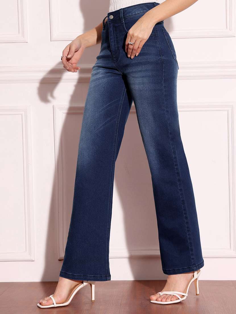 women solid high rise bootcut jeans - 22402823 -  Standard Image - 2
