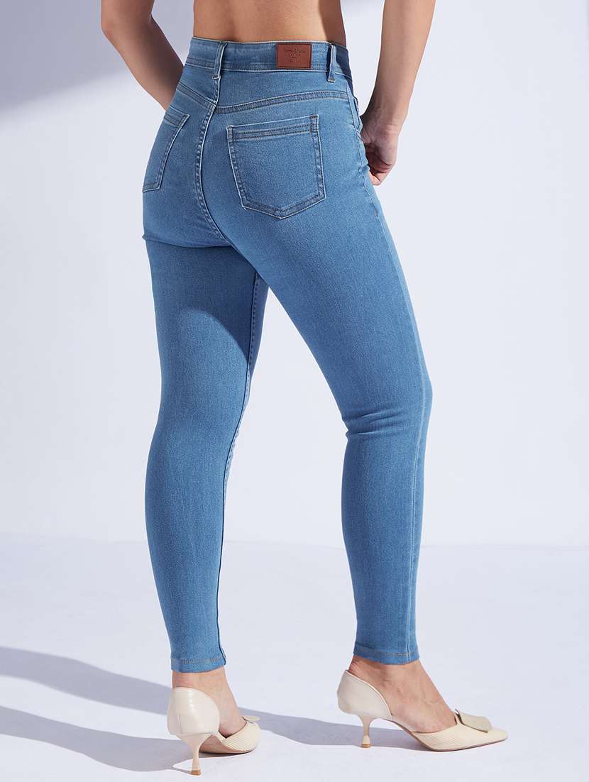 women solid high rise skinny jeans - 22402825 -  Standard Image - 2