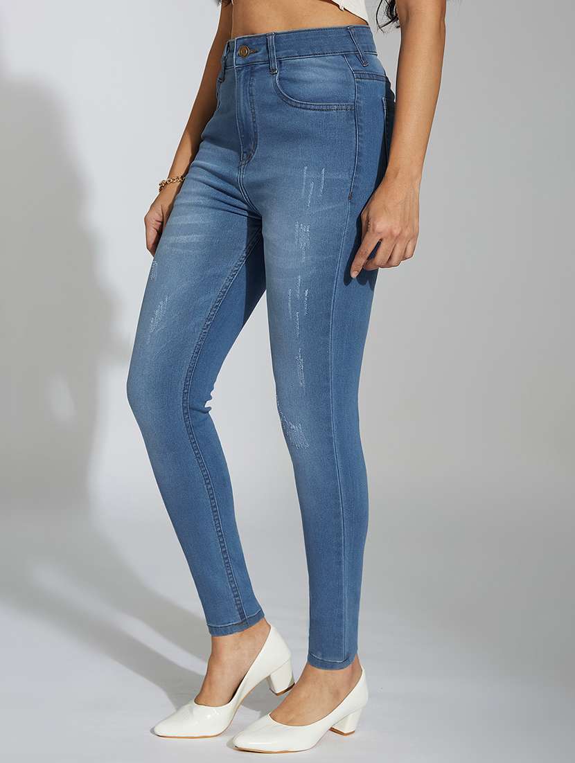 women solid high rise skinny jeans - 22402838 -  Standard Image - 2