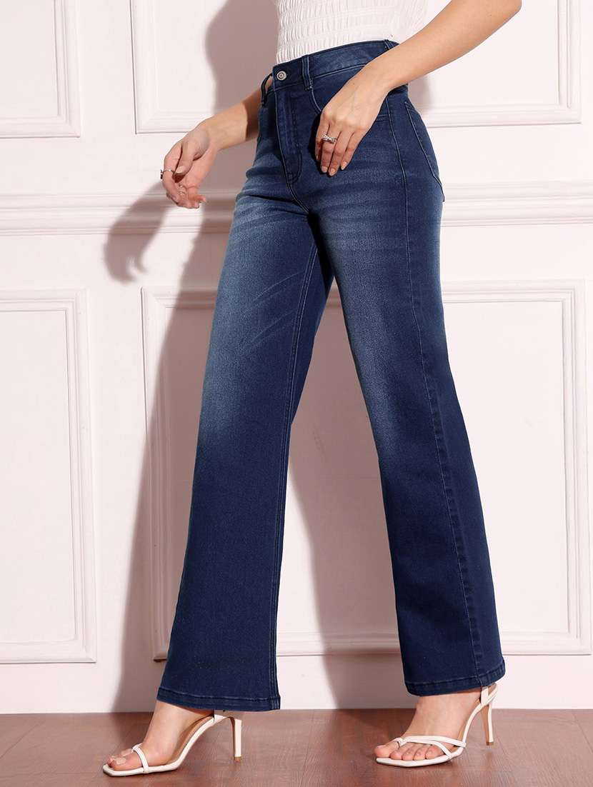 women solid high rise bootcut jeans - 22402840 -  Standard Image - 2