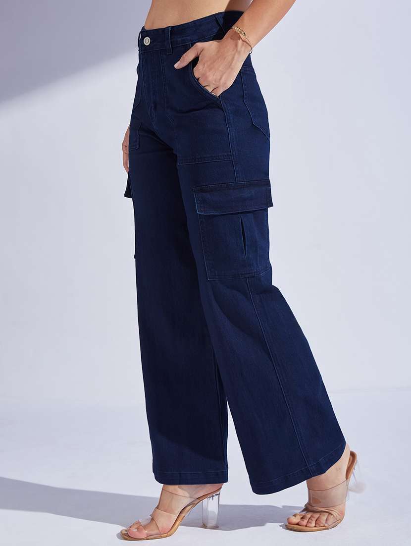 women solid high rise wide leg jeans - 22402845 -  Standard Image - 2