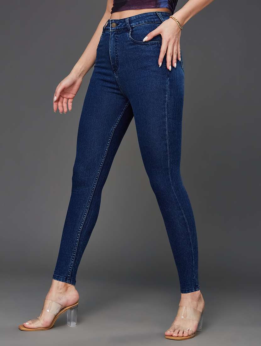women solid high rise skinny jeans - 22402848 -  Standard Image - 2