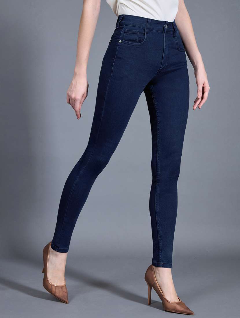 women solid high rise skinny jeans - 22402875 -  Standard Image - 2