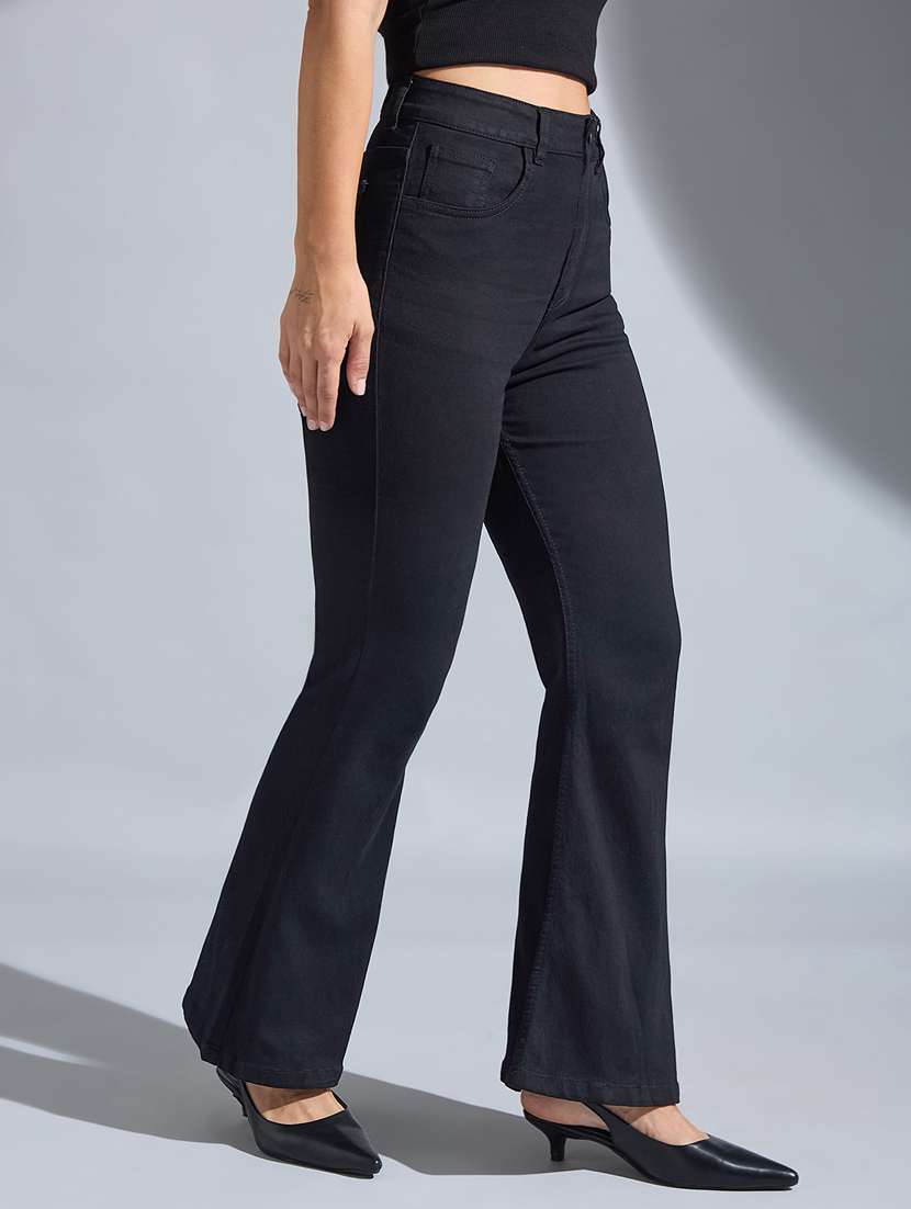 women solid high rise bootcut jeans - 22402881 -  Standard Image - 2