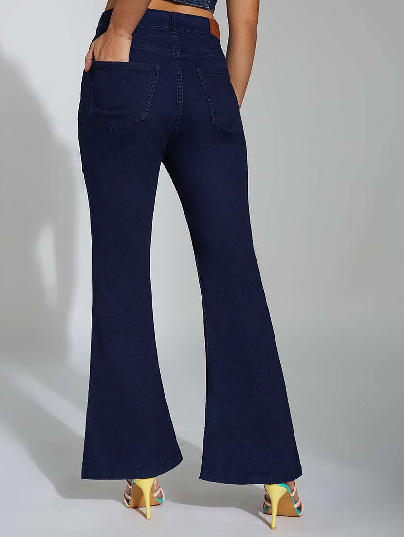 women solid high rise bootcut jeans - 22402883 -  Standard Image - 2