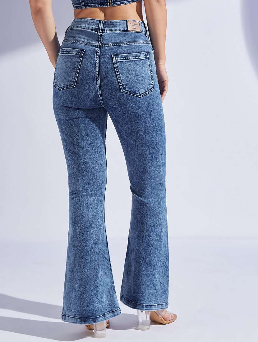 women solid high rise bootcut jeans - 22402887 -  Standard Image - 2