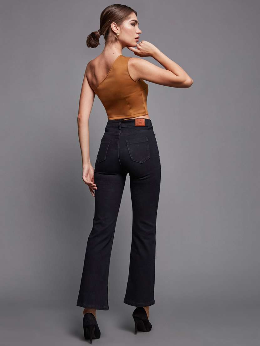 women solid high rise bootcut jeans - 22402897 -  Standard Image - 2