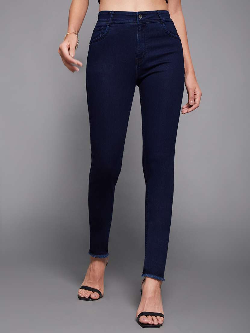 women solid high rise skinny jeans - 22402901 -  Standard Image - 2