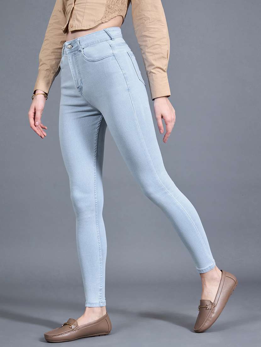 women solid high rise skinny jeans - 22402908 -  Standard Image - 2