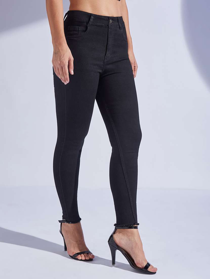 women solid high rise skinny jeans - 22402919 -  Standard Image - 2