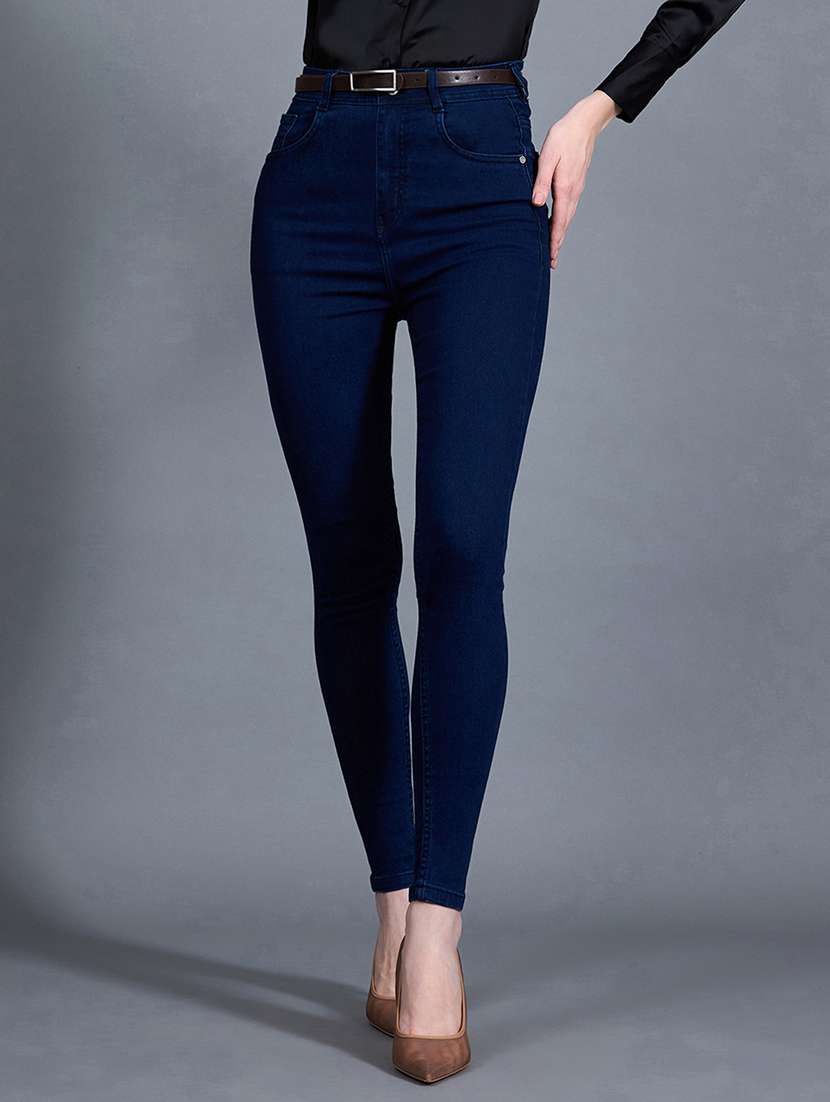 women solid high rise skinny jeans - 22402920 -  Standard Image - 2