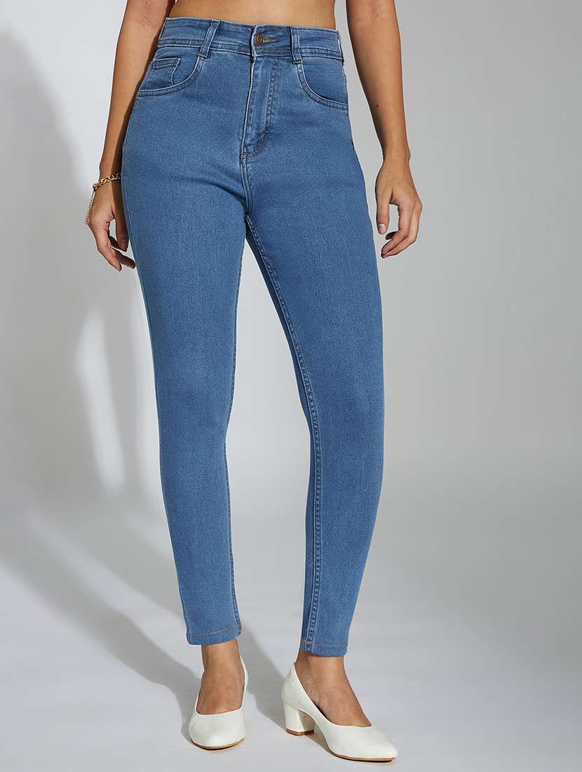 women solid high rise skinny jeans - 22402934 -  Standard Image - 2