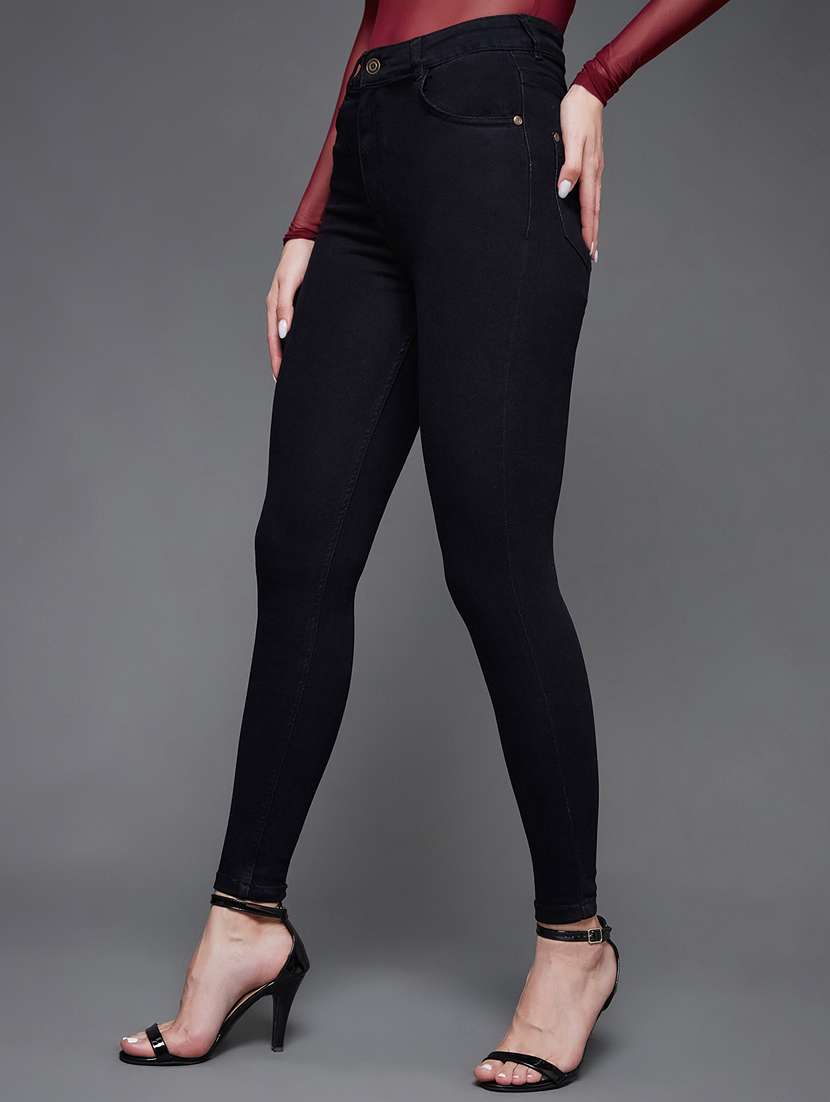 women solid high rise skinny jeans - 22402940 -  Standard Image - 2