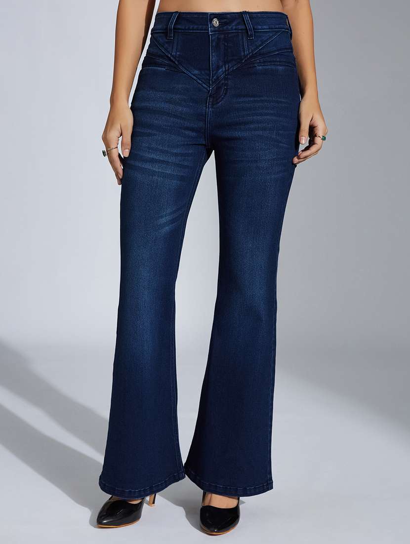 women solid high rise bootcut jean - 22402941 -  Standard Image - 2