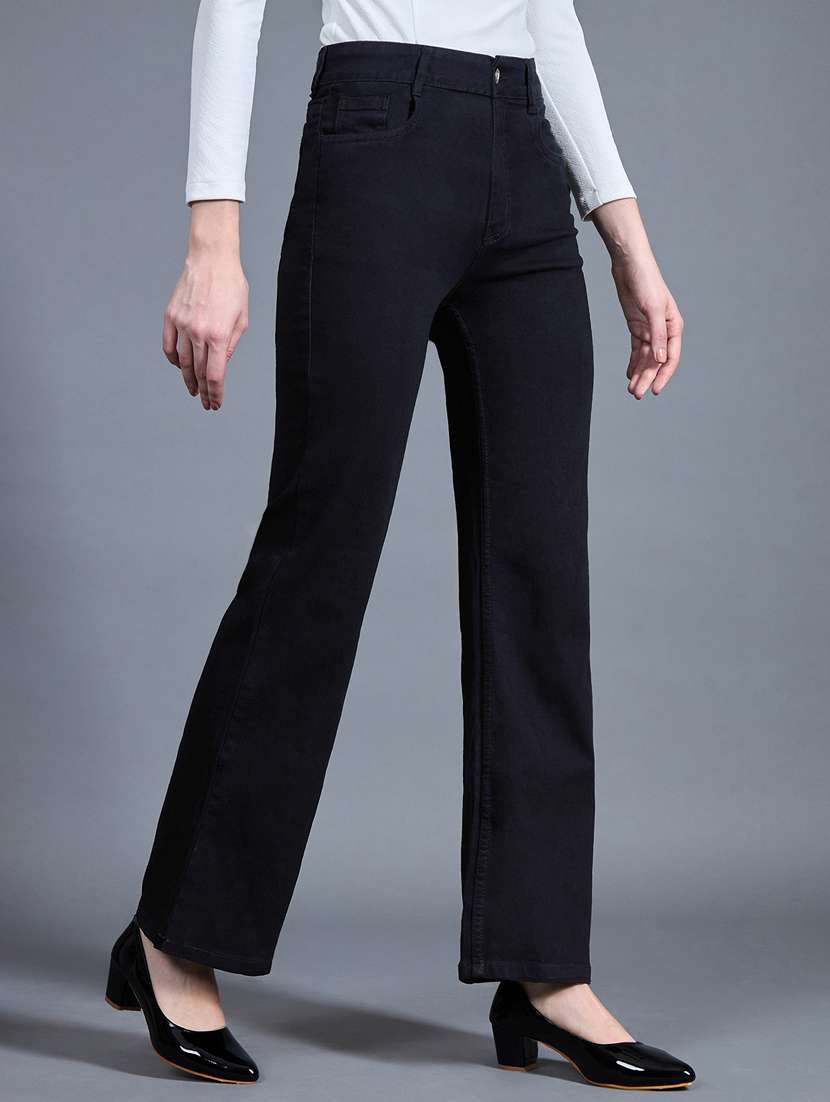 women solid high rise bootcut jean - 22402945 -  Standard Image - 2