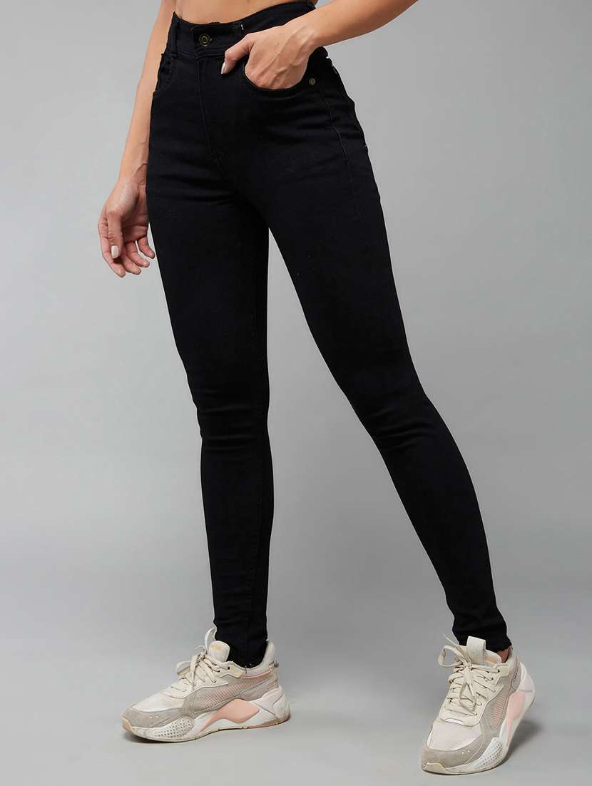 women solid high rise skinny jeans - 22402954 -  Standard Image - 2