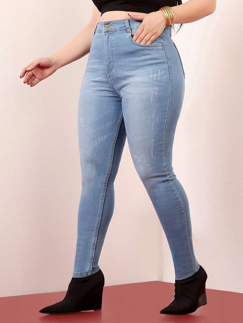 women solid high rise skinny jean - 22403025 -  Standard Image - 2