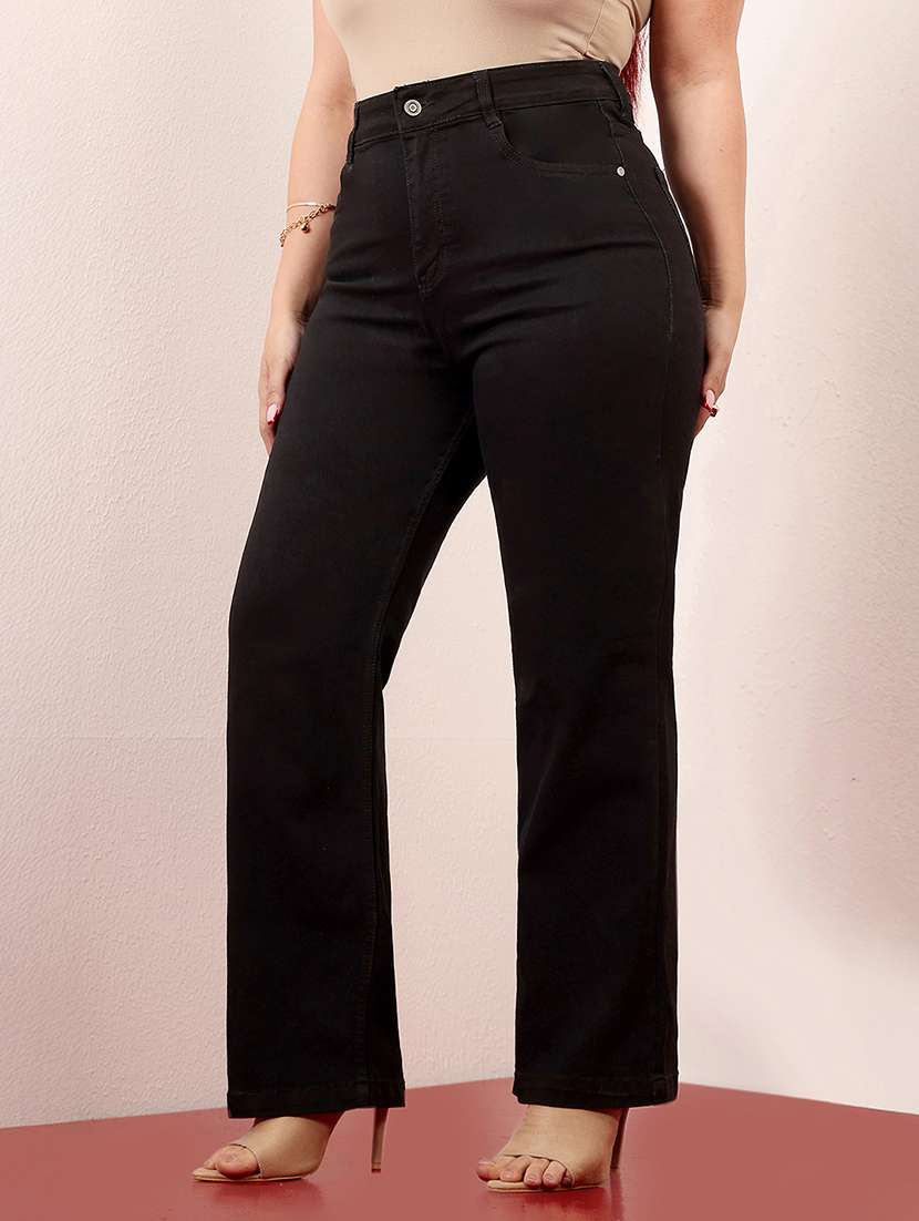 women solid high rise bootcut jeans - 22403035 -  Standard Image - 2