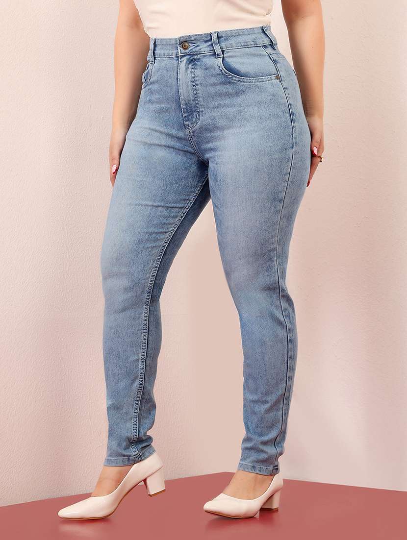 Women Solid High Rise Slim Fit Jean - 22403049 -  Standard Image - 2