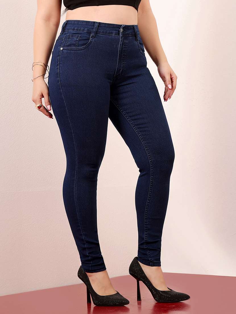 women solid high rise skinny jean - 22403055 -  Standard Image - 2