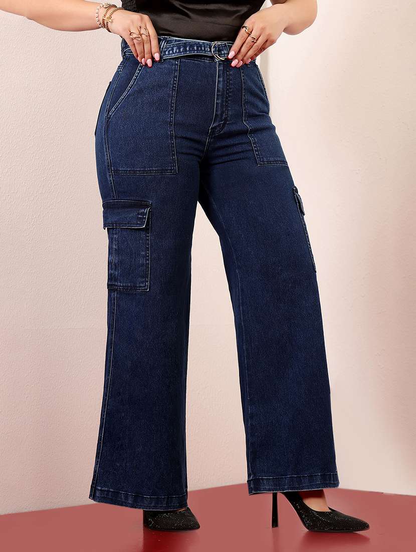 women solid high rise cargo - 22403083 -  Standard Image - 2