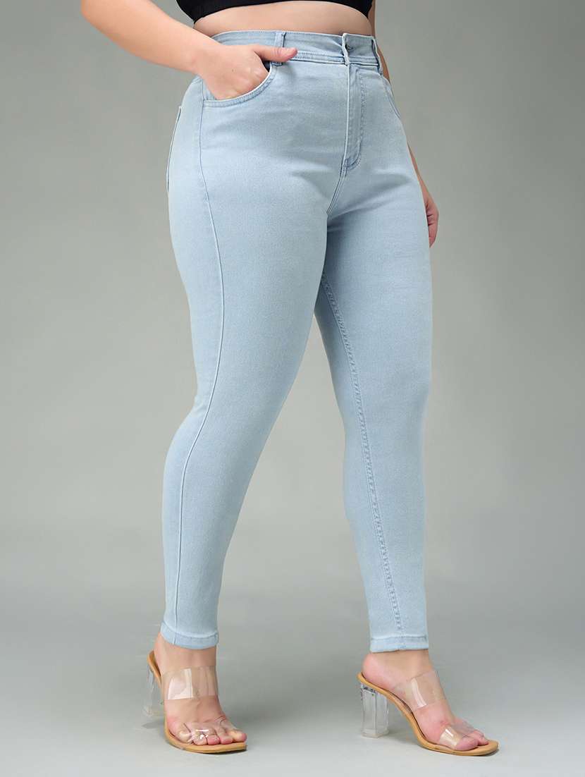 women solid high rise skinny jean - 22403094 -  Standard Image - 2