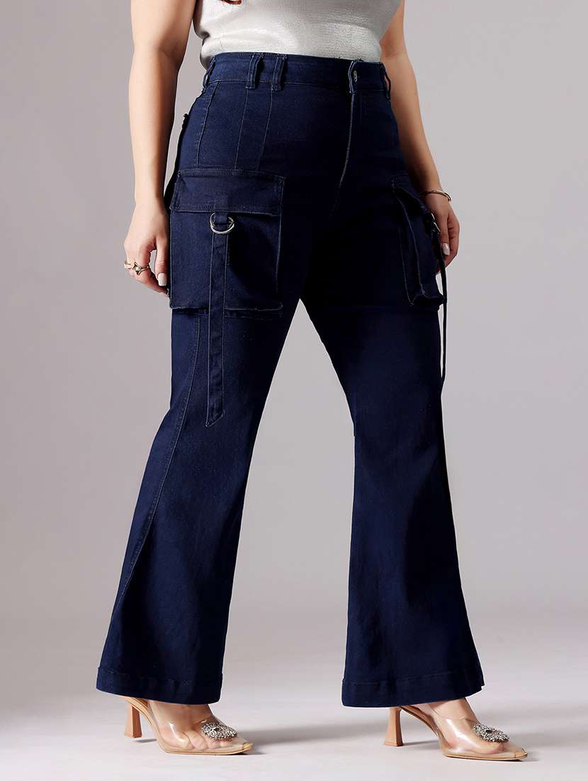 women solid high rise bootcut jeans - 22403112 -  Standard Image - 2