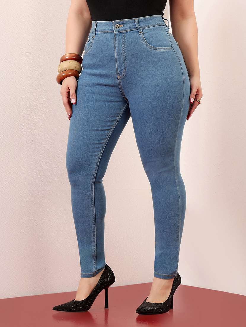 women solid high rise skinny jean - 22403122 -  Standard Image - 2