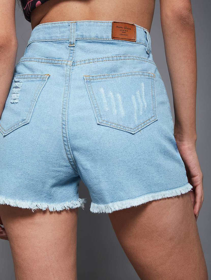 women high rise denim shorts  - 22403133 -  Standard Image - 2