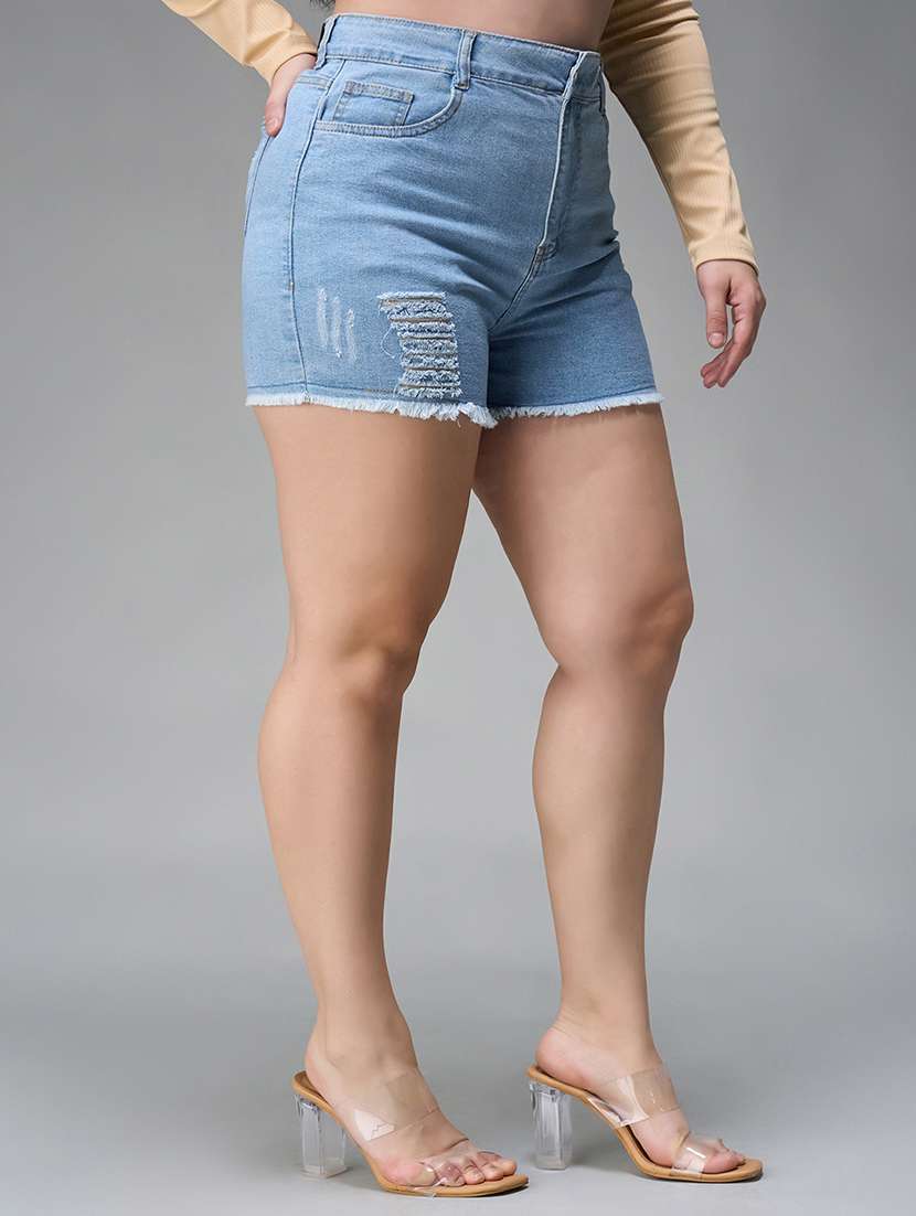 women distressed high rise denim short - 22403138 -  Standard Image - 2