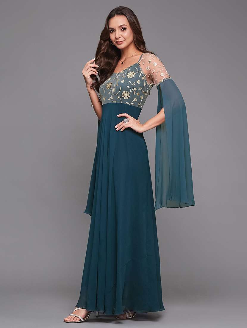 women embroidered long sleeve fit & flare ethnic dress - 22403187 -  Standard Image - 2