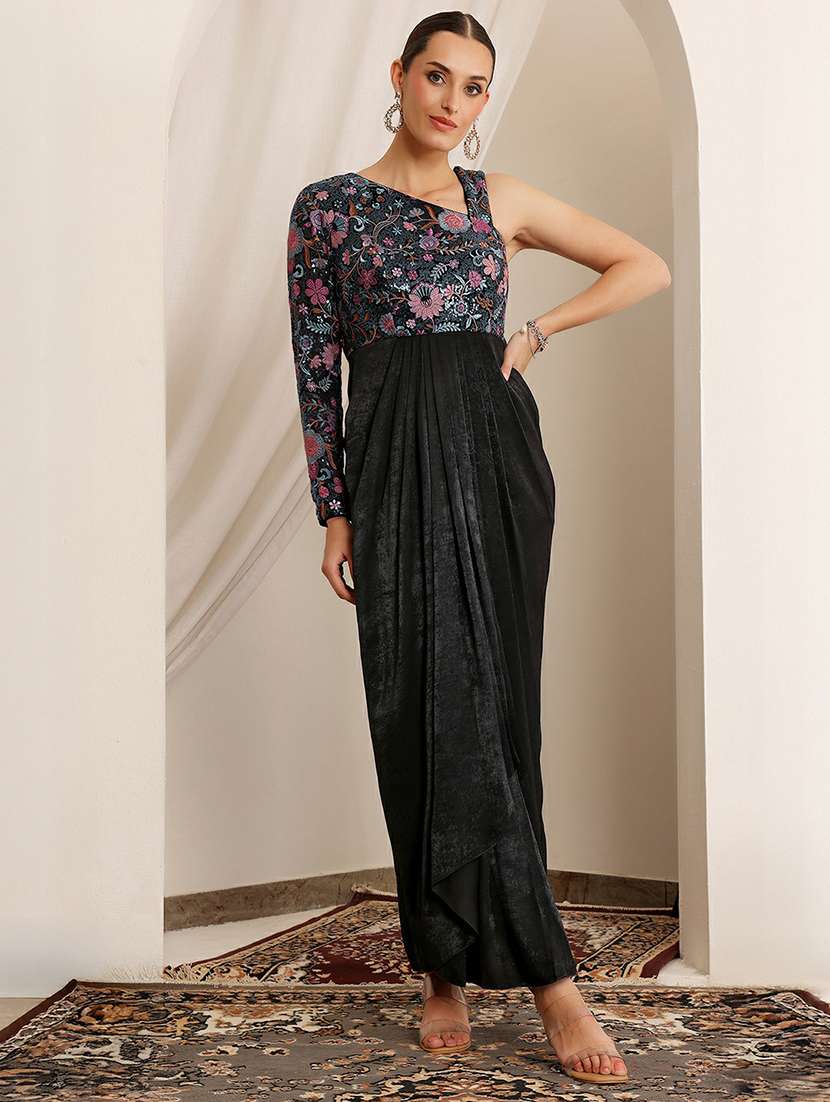 women embroidered single shoulder sheath dress - 22403189 -  Standard Image - 2