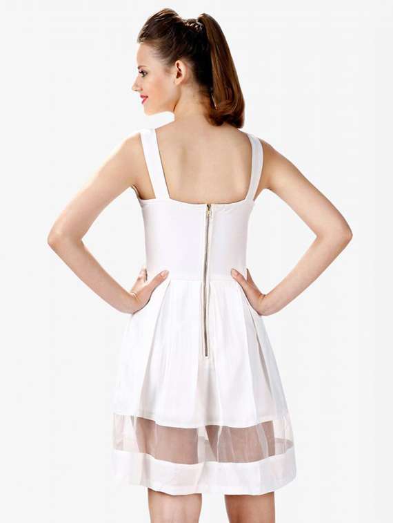 women solid sleeveless fit & flare dress - 22403241 -  Standard Image - 2