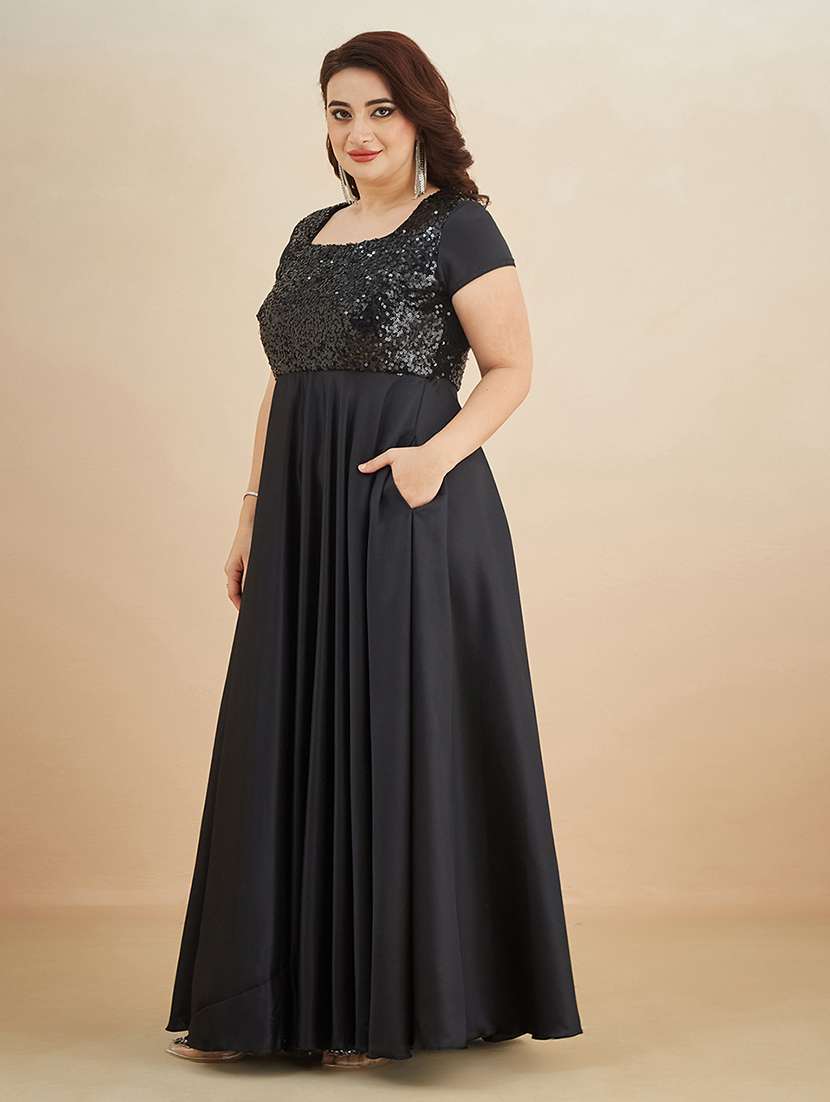 women plus size sequined short sleeve dress - 22403255 -  Standard Image - 2