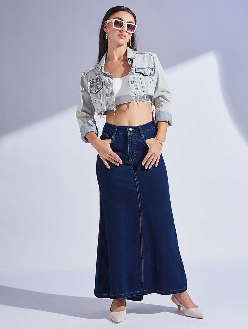 women solid high rise a-line skirt - 22403308 -  Standard Image - 2