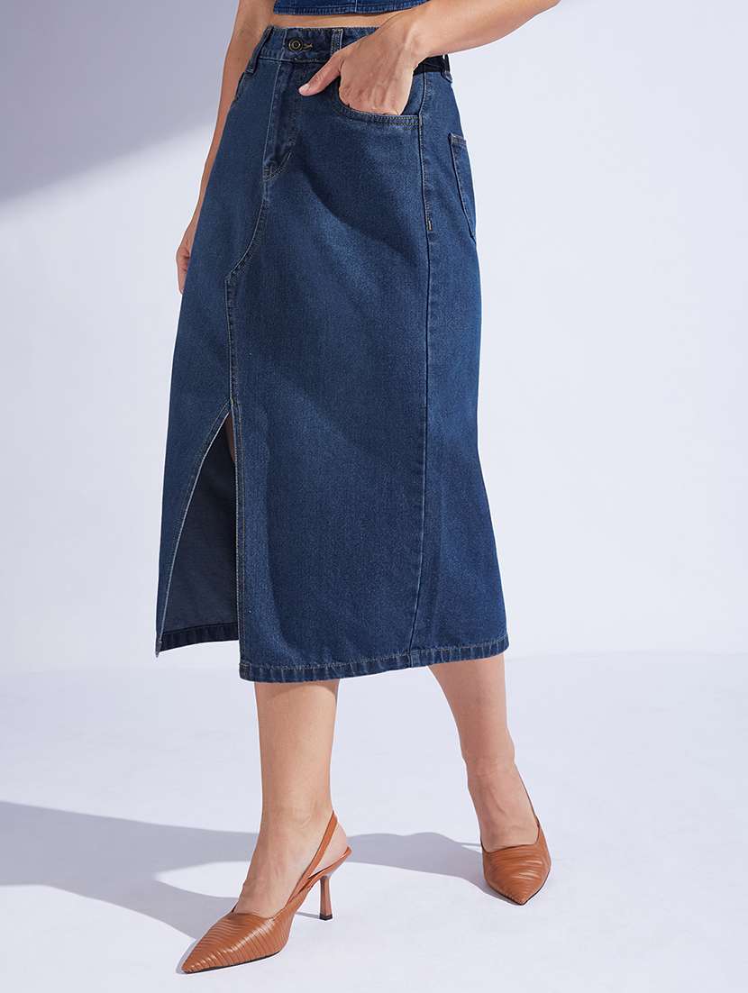 women solid high rise straight skirt - 22403312 -  Standard Image - 2