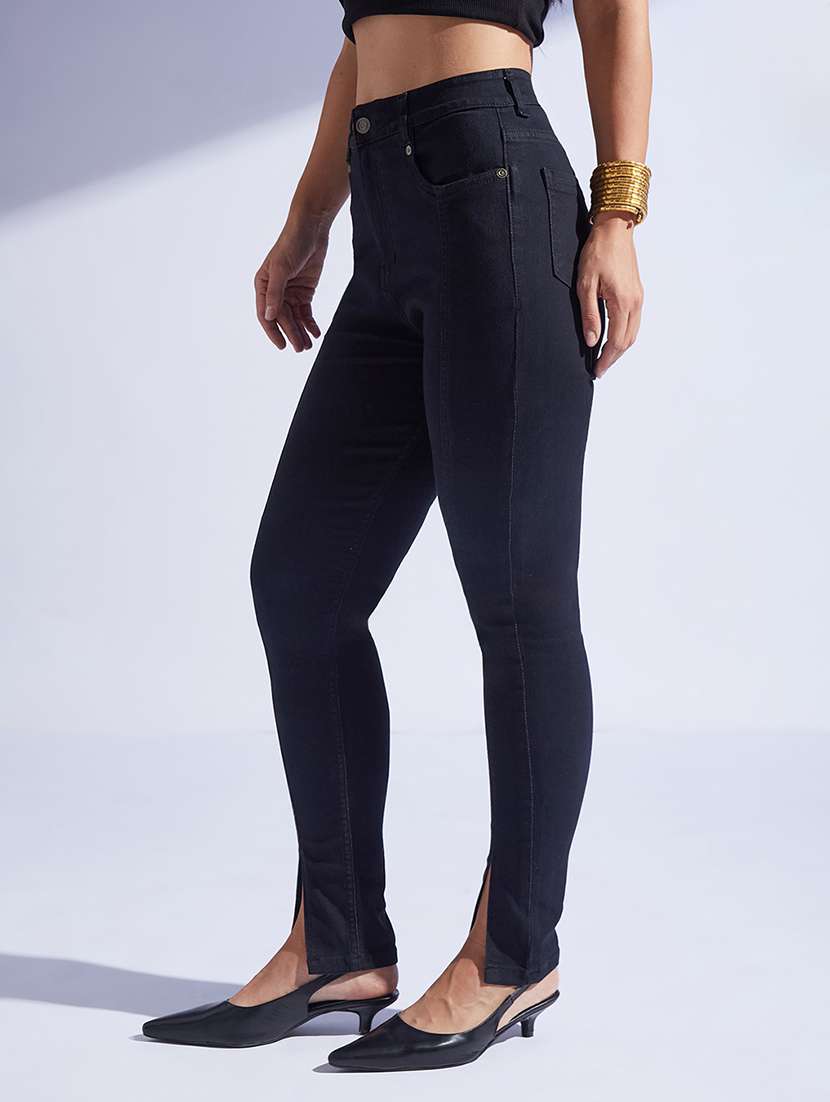 women solid high rise skinny jeans - 22403350 -  Standard Image - 2