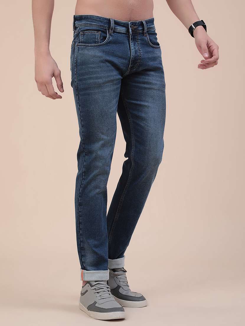Men Washed Mid Rise Slim Fit Jeans - 22403730 -  Standard Image - 2